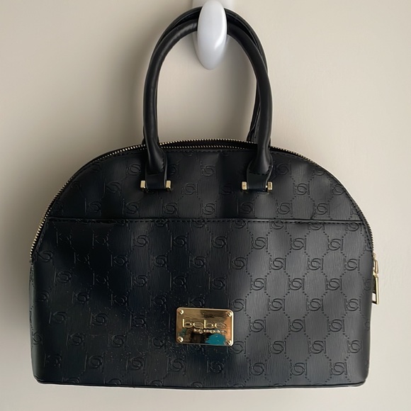 Bebe Black Bag -zip top closure gold hardware removable shoulder strap- - Picture 9 of 15